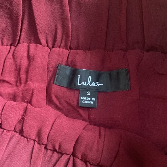 Lulu's Burgundy Sequin Wide Leg Pants - Picture 2 of 9